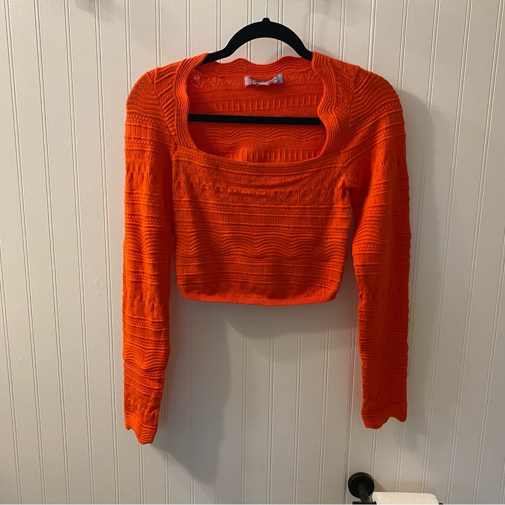 Bright Orange Scalloped Knit from Urban Outfitters NWOT
